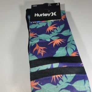 Hurley crew socks graphic tshirt design 2 pack